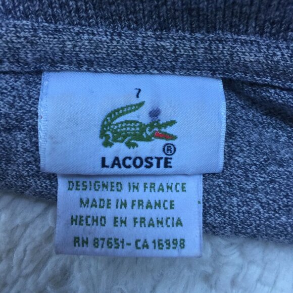 Lacoste Men's Heather Gray Short Sleeve Polo Shirt Size 7 Embroidered Croc Logo - Picture 3 of 5
